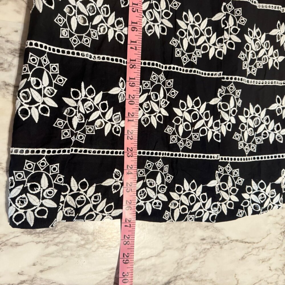 Chico's Monochrome Floral Open Jacket - Picture 8 of 8